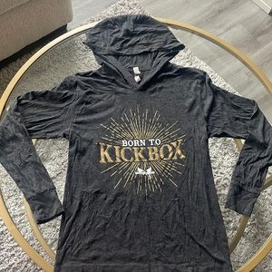 Hooded long sleeve Born to Kickbox shirt never worn. (iLoveKickboxing)